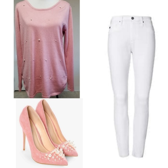 By Design Sweaters - 🆕️⬇️By Design Blush Sweater With Front Body Pearls